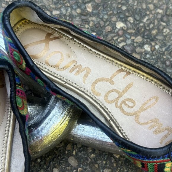 Sam Edelman Felicia Embroidered Patchwork Ballet Flats Size 17 - Picture 10 of 13